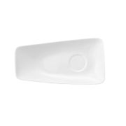 Блюдце 190 мм. прямоуг. асимметричное без полей с приподнятым краем Белый Ариан (чашка 52517) /1/12/