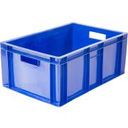Ящик 600*400*250 мм. для мяса прямой сплошной, синий (крышка 65079) /1/36/