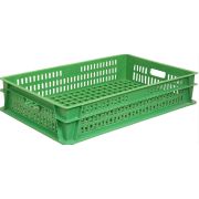 Ящик 740*465*145 мм. для хлеба прямой перфорир., зеленый (крышка 73937) /1/44/