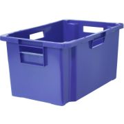 Ящик 600*400*300 мм. для мяса конусный сплошной, синий (крышка 65079) /1/68/