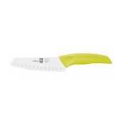 Нож японский Santoku 140/260 мм. с бороздками, салатовый  I-TECH Icel /1/12/