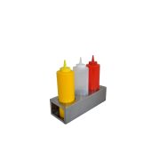 Подставка для соусов 3 ячейки 28*10*8 см. нерж. MGsteel /1/24/