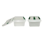 Контейнер для продуктов прямоуг.  6,0 л. 30*23*12 см. с ручкой, с зеленым зажимом MGprof /1/30/