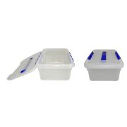 Контейнер для продуктов прямоуг.  6,0 л. 30*23*12 см. с ручкой, с синим зажимом MGprof /1/30/