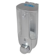 Дозатор для жидкого мыла 0,38 л.серебристый пластик. /1/40/ (2197)