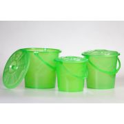 Ведро 13 л. пластик. с крышкой цв. в ассорт. /1/20/