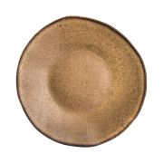 Тарелка мелкая 21 см, безбортовая, цвет коричневый, Q Authentic Stone Black