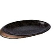 Тарелка овальная 25,8x18,5 см h 2 см, декор black gold stone, Raw Design by Kevala