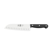 Нож японский Santoku 180/300 мм. с бороздками, черный TECHNIC Icel /1/6/