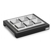 Подставка 38*32*5,5 см. с 6-ю салатниками, дерево венге+нерж. с охлажд. Pinti /1/ Под заказ