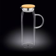 Кувшин 1,5 л. d=90 мм. h=285 мм. с крышкой бамбук + сетка нерж Термостекло Wilmax /1/18/