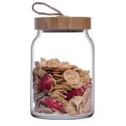 Банка для сыпучих прод.  860 мл. с дерев. крышкой Вуди /1/6/360/