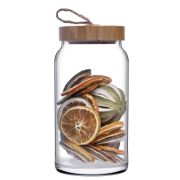 Банка для сыпучих прод. 1130 мл. с дерев. крышкой Вуди /1/6/288/