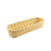 Лоток для столовых приборов (органайзер) 27*9*5,5 см. прямоуг.бежевая полиротанг MGprof/1/50/