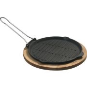 Сковорода-гриль d=25 см. h=1,5 см. 0,4 л. чугун. черная, на подставке ECO LAVA /1/8/ АКЦИЯ