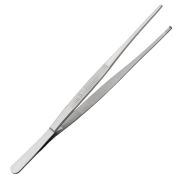 Щипцы (пинцет) 25 см. прямые, прямой кончик с зубцами, нерж. MGsteel /1/100/