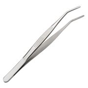 Щипцы (пинцет) 16 см. прямые, изогнутый кончик, нерж. MGsteel /1/100/