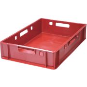 Ящик 600*400*120 мм. для мяса Е1 прямой сплошной, красный (крышка 76402) /1/80/