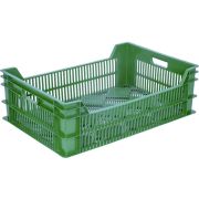 Ящик 600*400*190 мм. для фруктов прямой перфорир. зеленый (крышка 73263, 73263) /1/48/