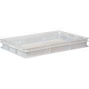 Контейнер для теста 600*400* 75 мм. (-30/+60°C) прямой, сплошное дно и перфорированные стенки, морозостойкий, белый полиэтилен (крышка 49164) /1/128/