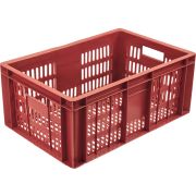 Ящик 600*400*250 мм. колбасный прямой перфорир., красный (крышка 76402) /1/36/