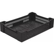 Ящик 600*400*135 мм. ягодный прямой перфорир., черный (крышка 73263,76402,73263,65079) /1/72/