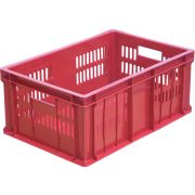Ящик 600*400*250 мм. колбасный прямой перфорир. дно сплошное, красный (крышка 76402) /1/36/