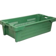 Ящик 800*400*225 мм. для рыбы конусный перфорир, зеленый /1/90/