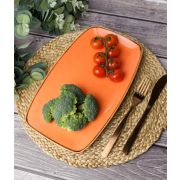 Тарелка прямоугольная 31*18 см фарфор цвет оранжевый Seasons