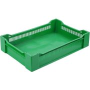 Ящик 600*400*135 мм. ягодный прямой перфорир, дно сплошное, зеленый (крышка 73263, 73263) /1/72/
