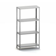 Стеллаж кухонный 1000*500*1800 мм., 4 сплошные полки нерж., стойки оцинк., разборный MGsteel /1/