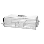 Поднос сервировочный 32*22 см. с крышкой и съемными секциями,-40°С/+60°С полистирол MGprof/1/12/