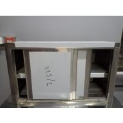 Полка-шкаф настенная закрытая 1000х600х400 (двери-купе) нерж.