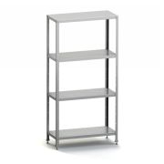 Стеллаж кухонный 1000*600*1800 мм., 4 перфорир. полки нерж., стойки нерж., разборный MGsteel /1/