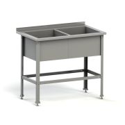 Ванна моечная двухсекц. 1000*700*870 мм. (440*550*300 мм.) с бортом, разборная нерж. MGsteel /1/