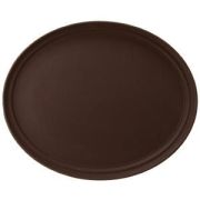 Поднос прорезиненный овал. 68*55,5 см. коричневый MGprof /1/6/