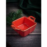 Соусник квадратный с 2-мя ручками 7х10 см h 4.2 см фарфор цвет красный Seasons