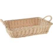 Корзина для хлеба прямоуг. 44*34 см. h=16 см. с ручками бежевая полиротанг MGprof /1/