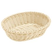 Корзина для хлеба овальная 25*16*6 см. бежевая полиротанг MGprof /1/