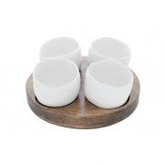 BAO APERO SET WOODEN BASE - 4 WHITE