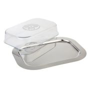 Поднос для подачи 42*31 см. нерж. с крышкой полистирол APS /1/