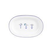 Блюдо овальное 25 см, кант синий, Vaso Piccolo DS11