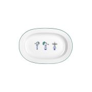 Блюдо овальное 25 см, кант зеленый, Vaso Piccolo DS11