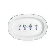 Блюдо овальное 35 см, кант зеленый, Vaso Piccolo DS12