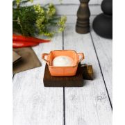 Соусник квадратный с 2-мя ручками 7х10 см h 4.2 см фарфор цвет оранжевый Seasons