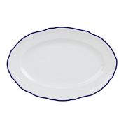Блюдо овальное 27 см, кант синий