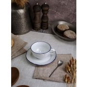 Блюдце 12 см, кант синий