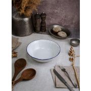 Салатник 13 см, кант синий