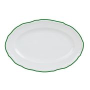 Блюдо овальное 27 см, кант зелёный