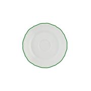 Блюдце 12 см, кант зелёный